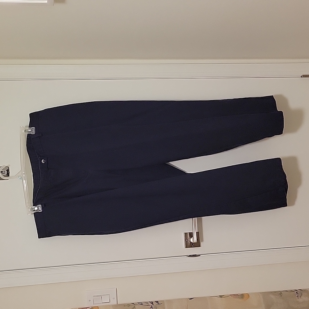 Size 28 Navy flat front chinos by Just My Size